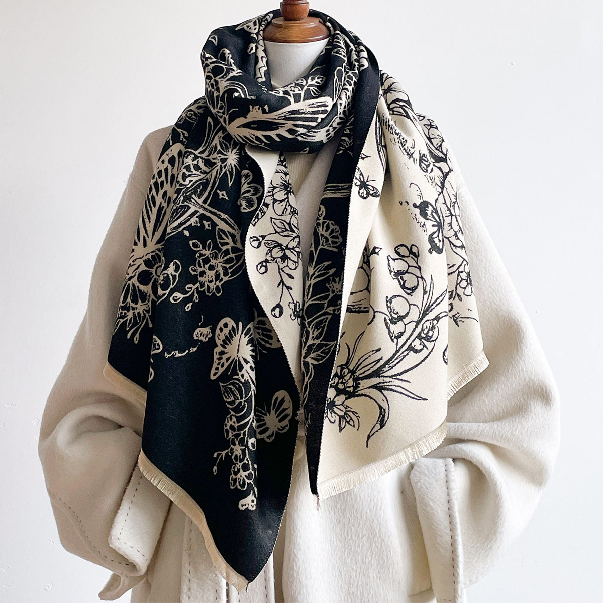 Pashmina Wrap Large - Szal damski z imitacji kaszmiru z
