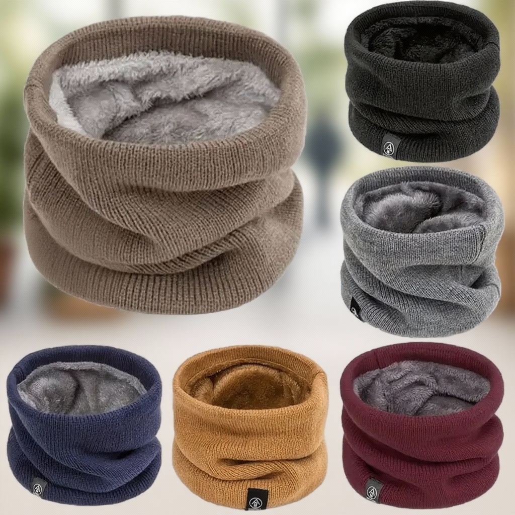 Neck Warmer Tube - Ciepły, dzianinowy szalik, gruby, pluszowy, wiatroodporny,