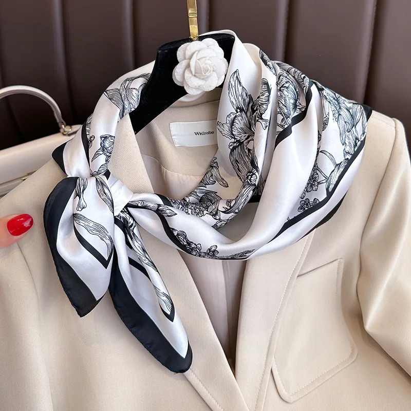 70*70cm luksusowy kwiatowy nad – Scarf Silk Square recenzja i cena