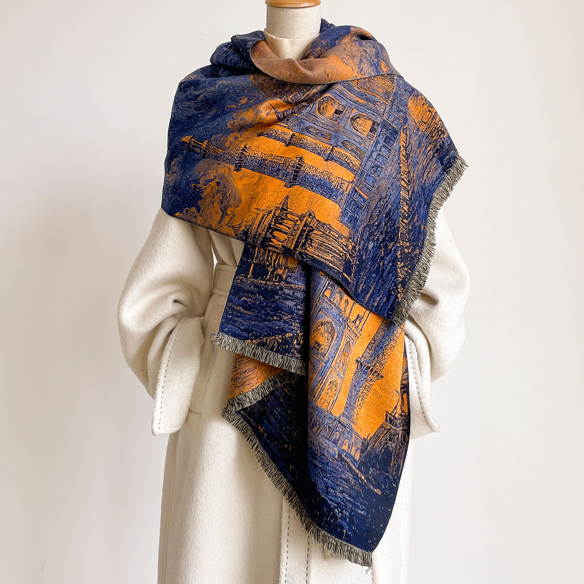 Damski szal z frędzlami imituj – Pashmina Wrap Large recenzja i cena
