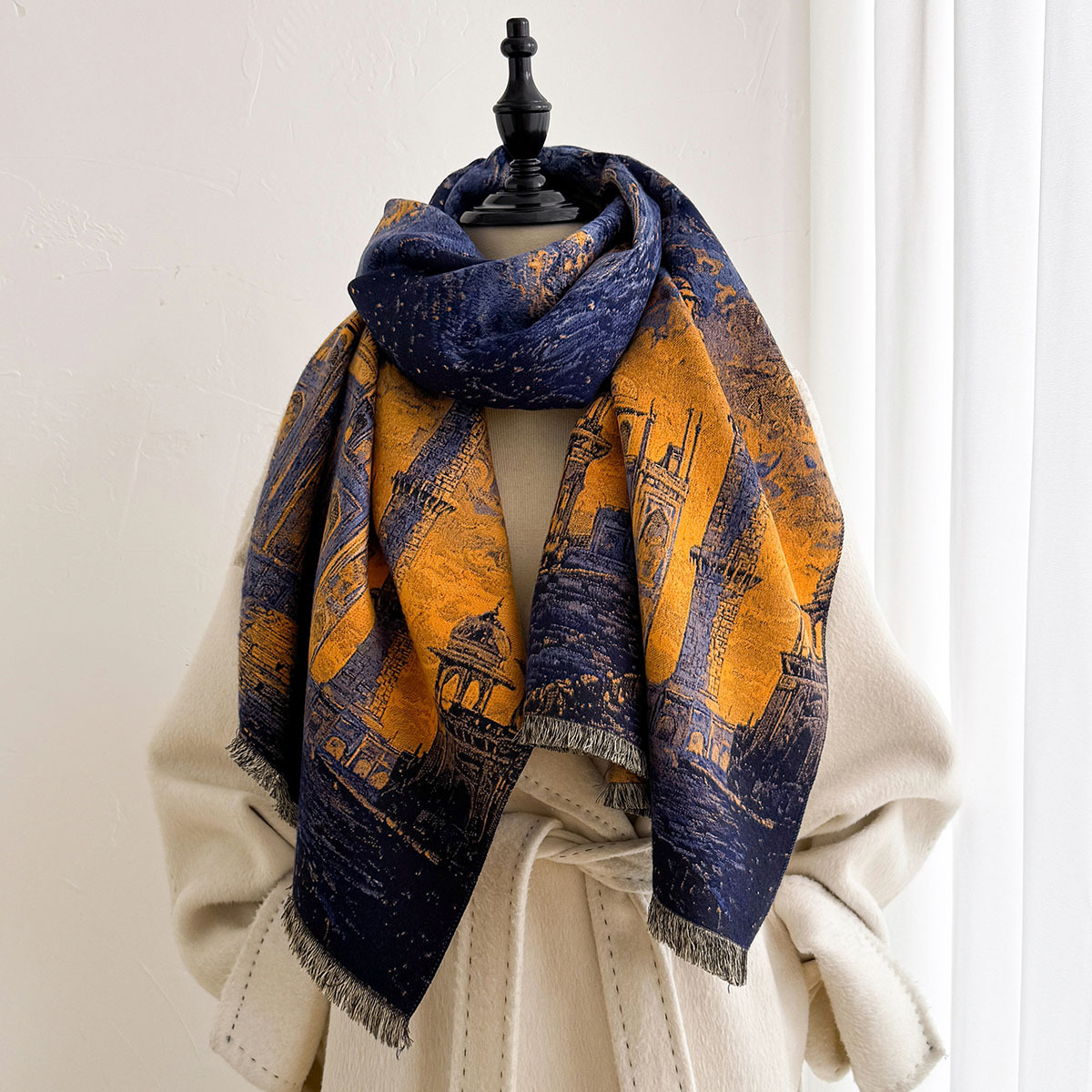 Damski szal z frędzlami imituj – Pashmina Wrap Large recenzja i cena