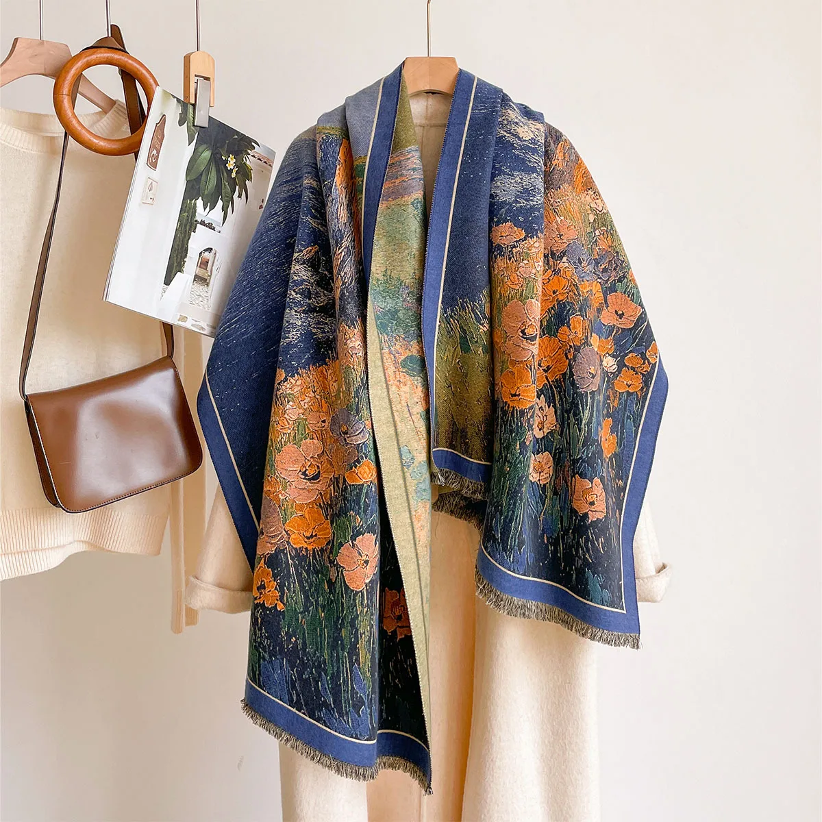 Szal damski imitujący kaszmir, – Pashmina Wrap Large recenzja i cena